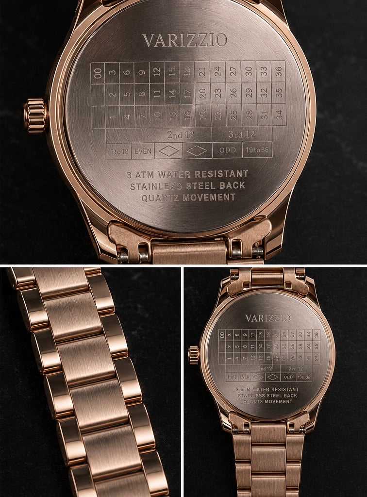 VARIZZIO engraved roulette-table caseback